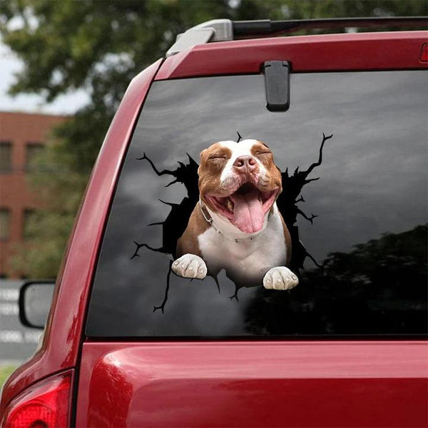 Pitbull Cracked Car Decal Sticker | Waterproof | PVC Vinyl | CCS1422