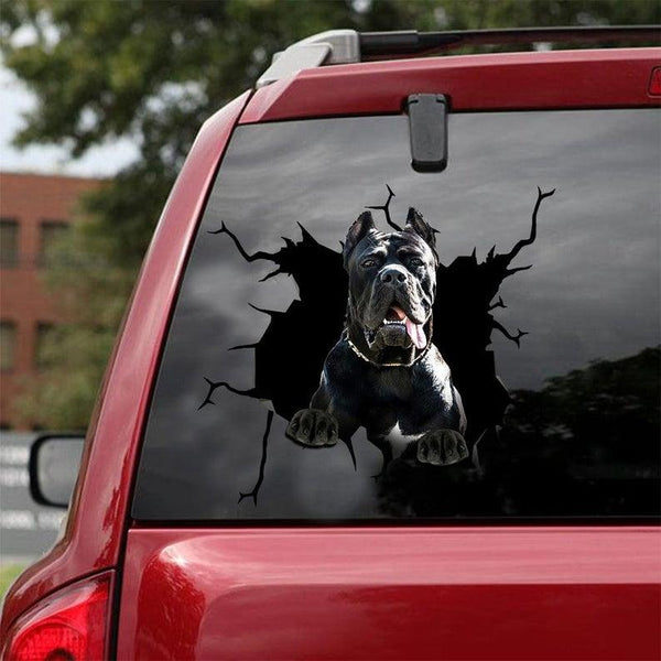 Funny Pitbull Dog Cracked Car Decal Sticker | Waterproof | PVC Vinyl | CCS1810