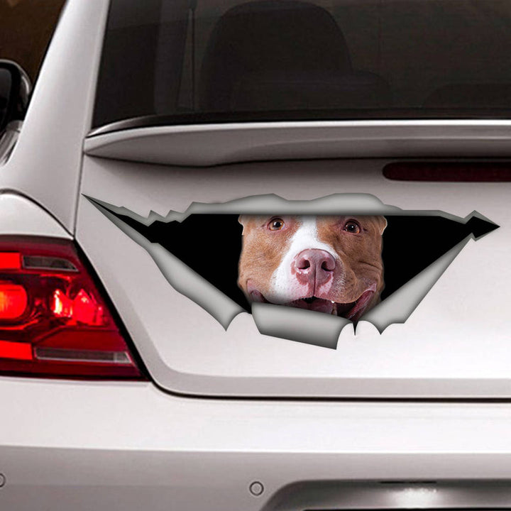 Pitbull Dog Pet Cracked Car Decal Sticker | Waterproof | PVC Vinyl | CCS2518