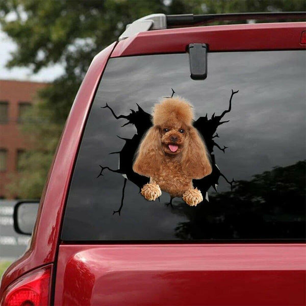 Poodle Dog Cracked Car Decal Sticker | Waterproof | PVC Vinyl | CCS2270
