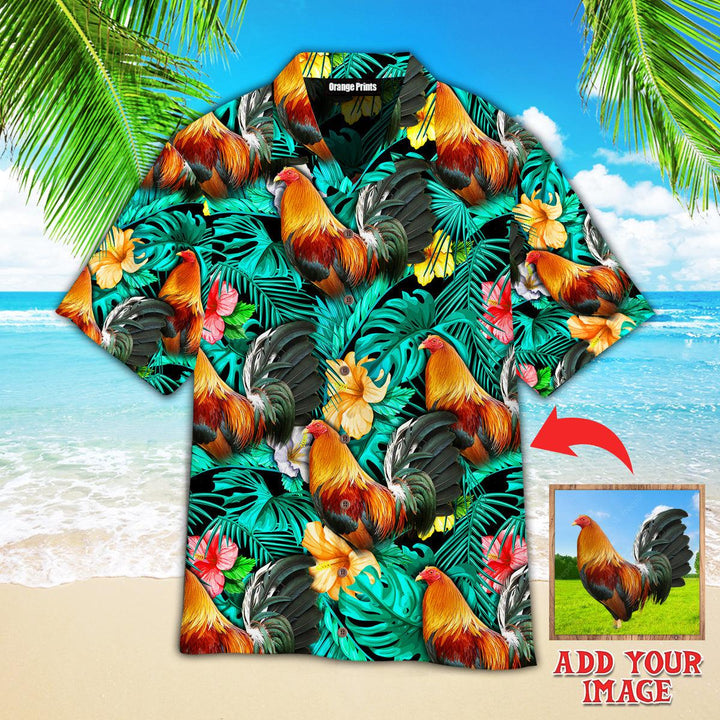 Funny Rooster Custom Photo Hawaiian Shirt For Men & Women