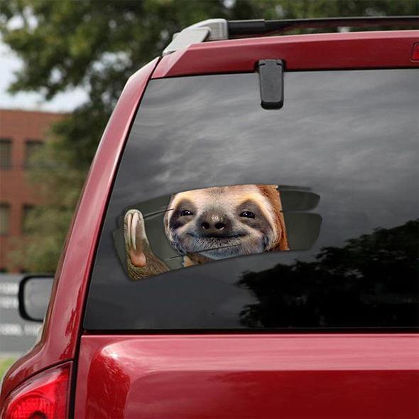 Funny Sloth Cracked Car Decal Sticker | Waterproof | PVC Vinyl | CCS2309