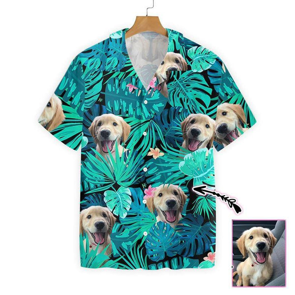 Funny Tropical Dog Custom Photo Hawaiian Shirt For Men & Women