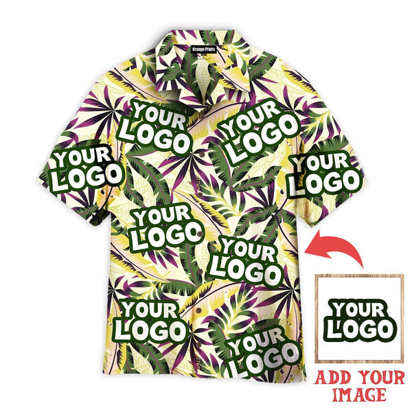 Funny Tropical Seamless Your Logo Custom Photo Hawaiian Shirt For Men & Women