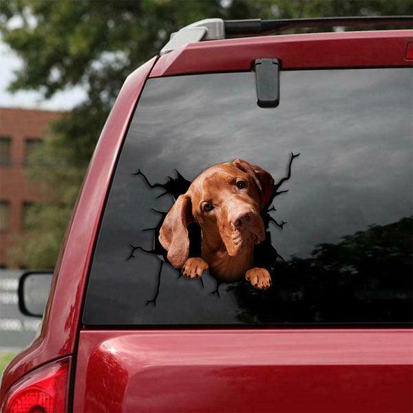 Vizsla Dog Cracked Car Decal Sticker | Waterproof | PVC Vinyl | CCS1247