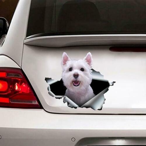 West Highland White Terrier Dog Cracked Car Decal Sticker | Waterproof | PVC Vinyl | CCS1363