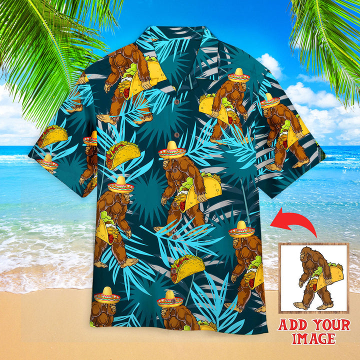 Funny Your Photo Bigfoot Taco Custom Hawaiian Shirt For Men & Women