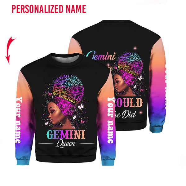 Gemini Girl Custom Name Crewneck Sweatshirt For Men & Women CN2185