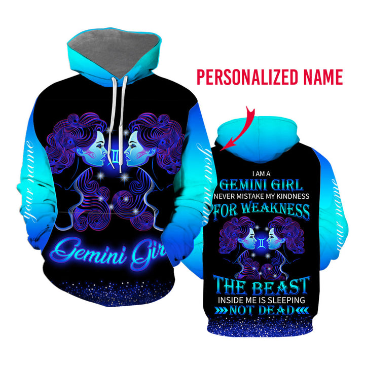 Gemini Girl Custom Name Hoodie For Men & Women