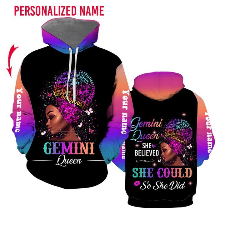 Gemini Girl Custom Name Hoodie For Men & Women