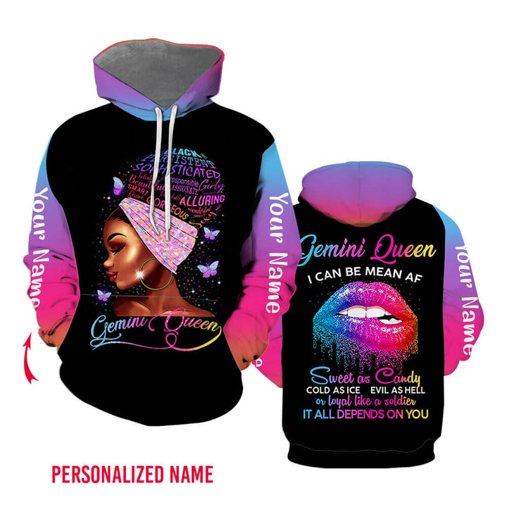 Gemini Girl Custom Name Hoodie For Men & Women