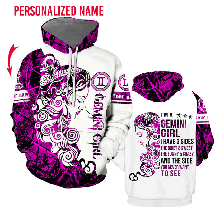 Gemini Girl Custom Name Hoodie For Men & Women