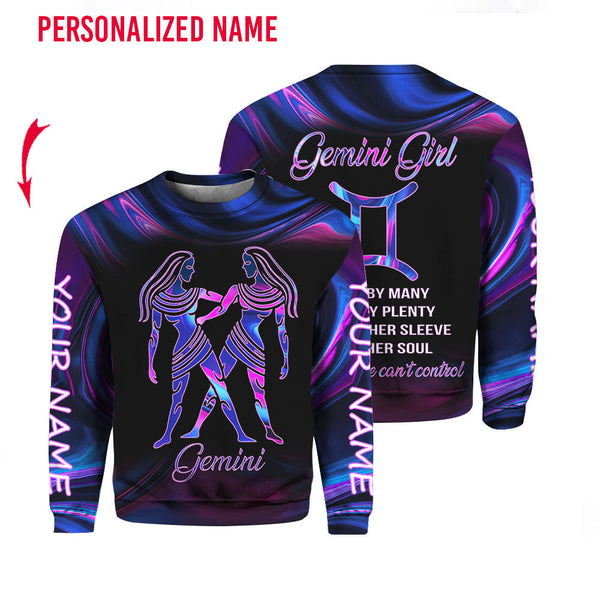 Gemini Girl Custom Name Crewneck Sweatshirt For Men & Women CN2191