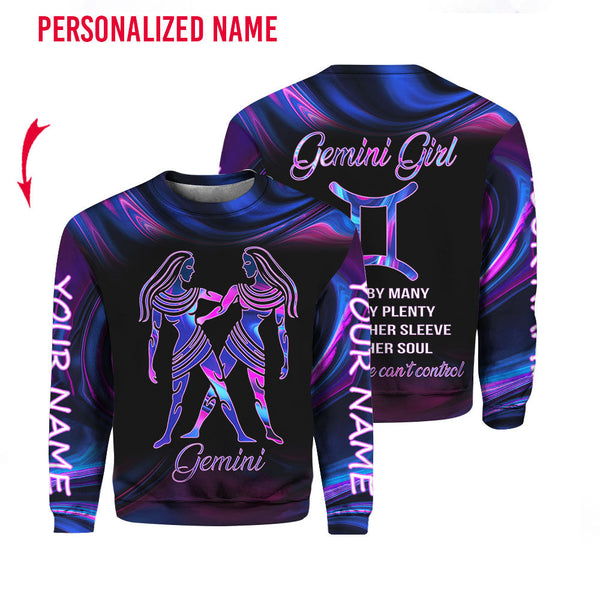 Gemini Girl Custom Name Sweatshirt For Men & Women