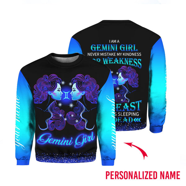 Gemini Girl Custom Name Sweatshirt For Men & Women