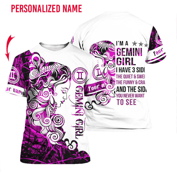 Gemini Girl Custom Name T Shirt For Men & Women CN3643