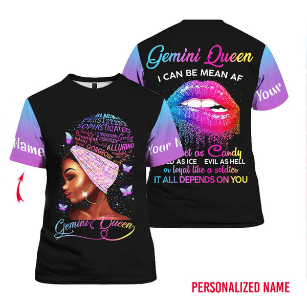 Gemini Girl Custom Name T Shirt For Men & Women CN2188