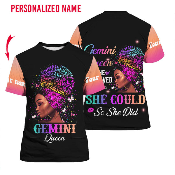 Gemini Girl Custom Name T Shirt For Men & Women CN2185