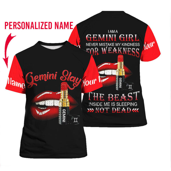 Gemini Girl Custom Name T Shirt For Men & Women