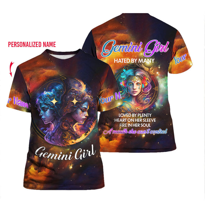 Gemini Girl Hated By Many Loved Custom Name T Shirt For Men & Women