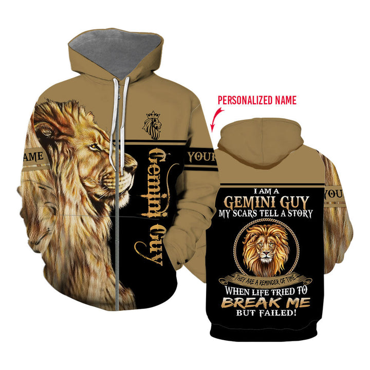 Gemini Guy Custom Name Zip Up Hoodie For Men & Women CN2193