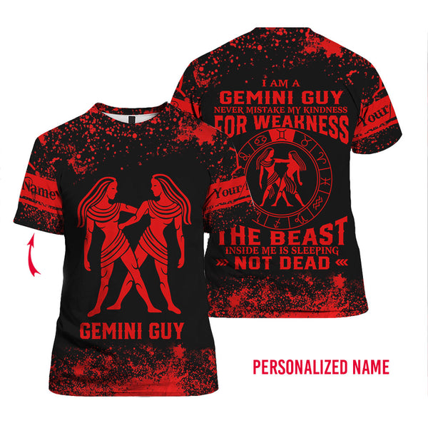 Gemini Guy Never Mistake My Kindness Custom Name T-Shirt For Men & Women CN2179