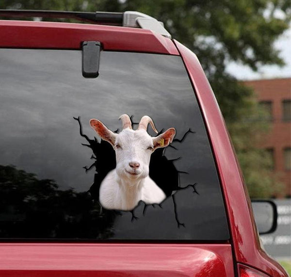 Goat Cracked Car Decal Sticker | Waterproof | PVC Vinyl | CCS1319