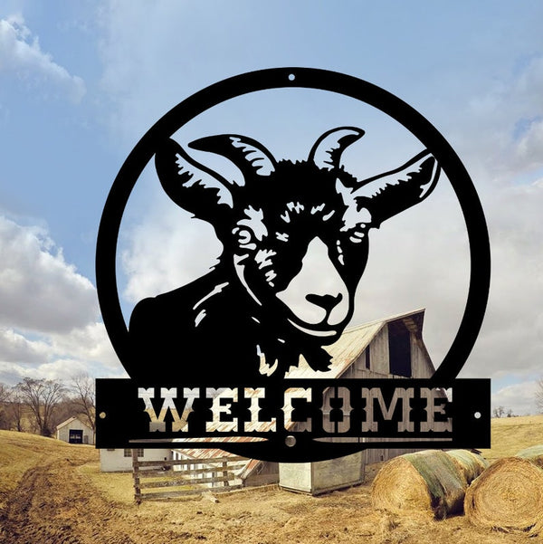 Goat Farm Address Sign Custom Name Laser Cut Metal Signs MN1866