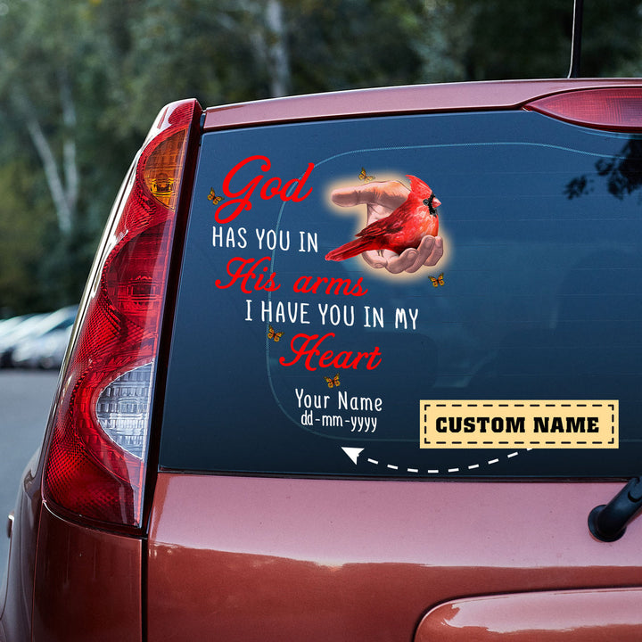 God I Have You In My Heart Custom Text Car Decal Sticker | Waterproof | PVC Vinyl | CSCT5136-Colorful-Gerbera Prints.