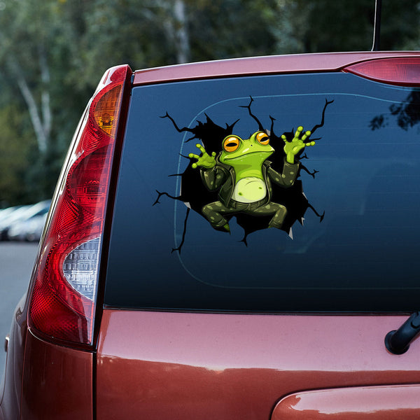 Green Frog Say Hi 3D Vinyl Car Decal Stickers CS8222