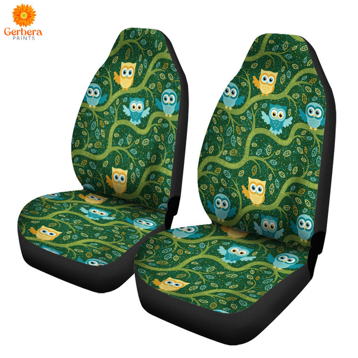 Green Owls Night Forest Car Seat Cover Car Interior Accessories CSC5428