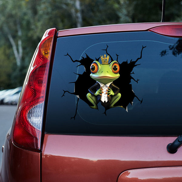 Green Prince Frog 3D Vinyl Car Decal Stickers CS8207