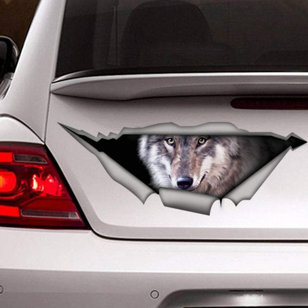 Wolf Cracked Car Decal Sticker | Waterproof | PVC Vinyl | CCS1393