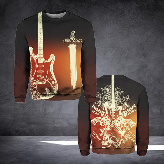 Guitar Rock Crewneck Sweatshirt For Men & Women