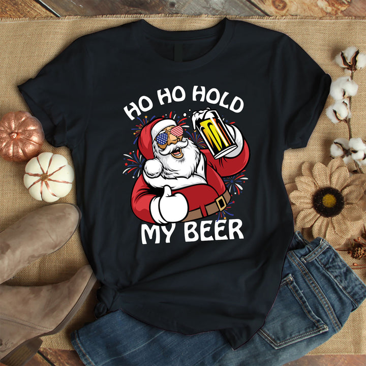 Christmas In July Santa Ho Ho Hold My Beer Unisex T Shirt For Men & Women Size S - 5XL H7513