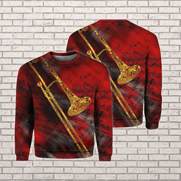 Jazz Trombone Art Crewneck Sweatshirt