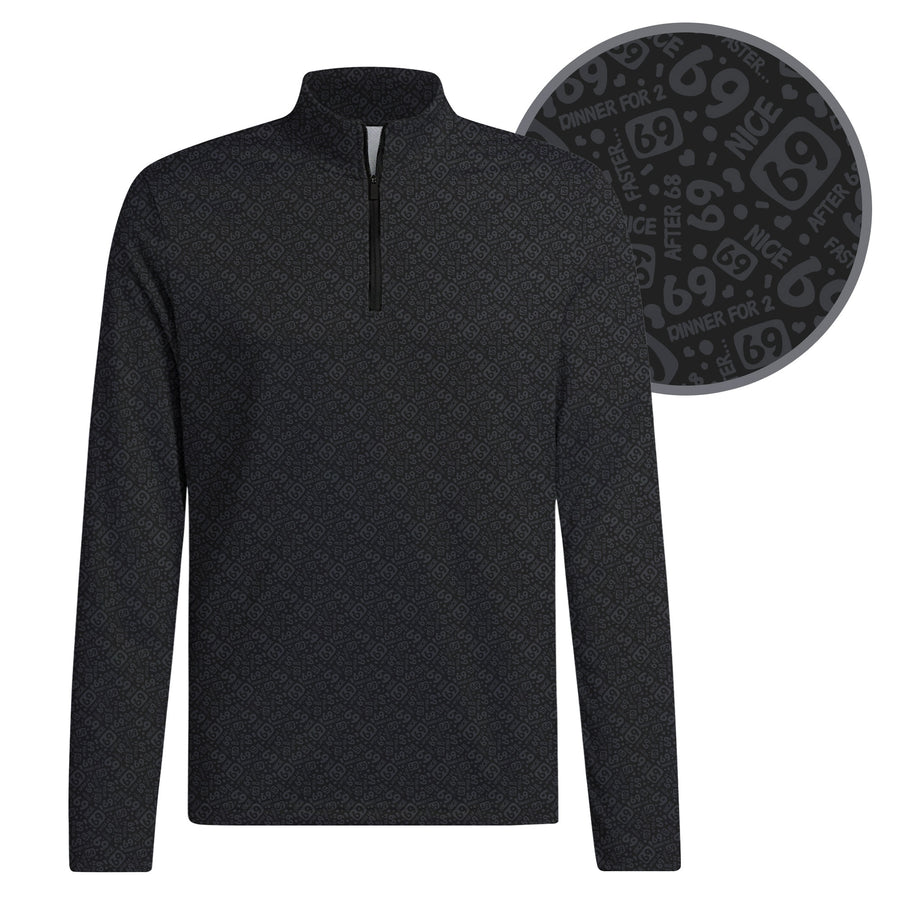 Front preview of Sixty Nine Half Zip Pullover with your name