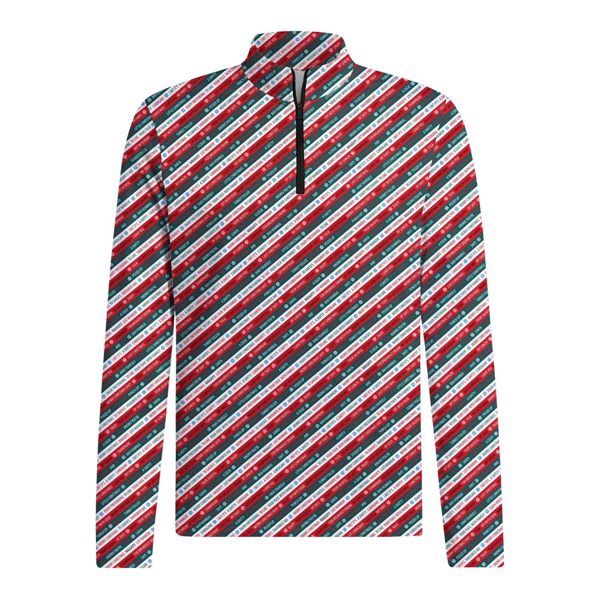 Xmas Rude Joke Half Zip Pullover