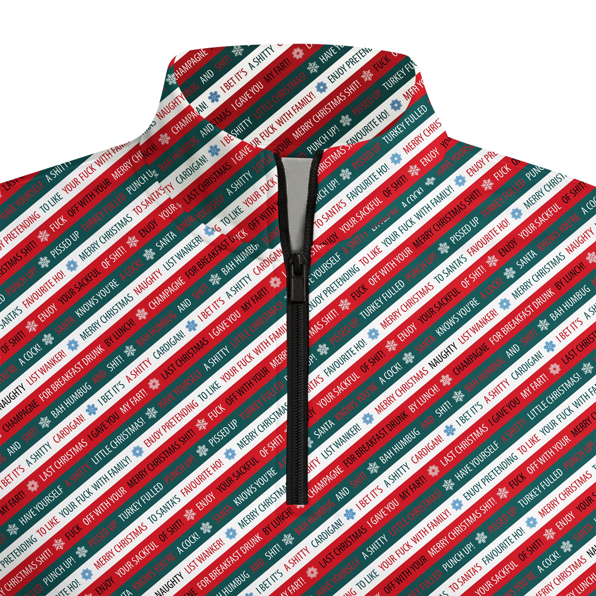 Xmas Rude Joke Half Zip Pullover