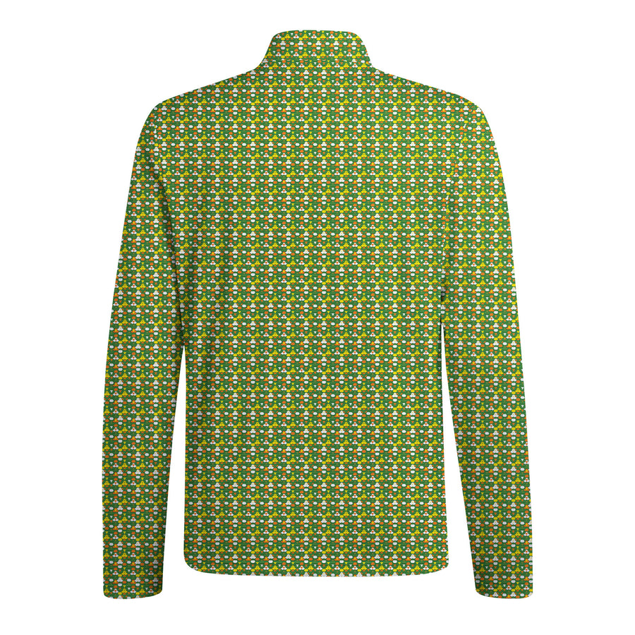 Back preview of Green Cakes Half Zip Pullover with your team and number
