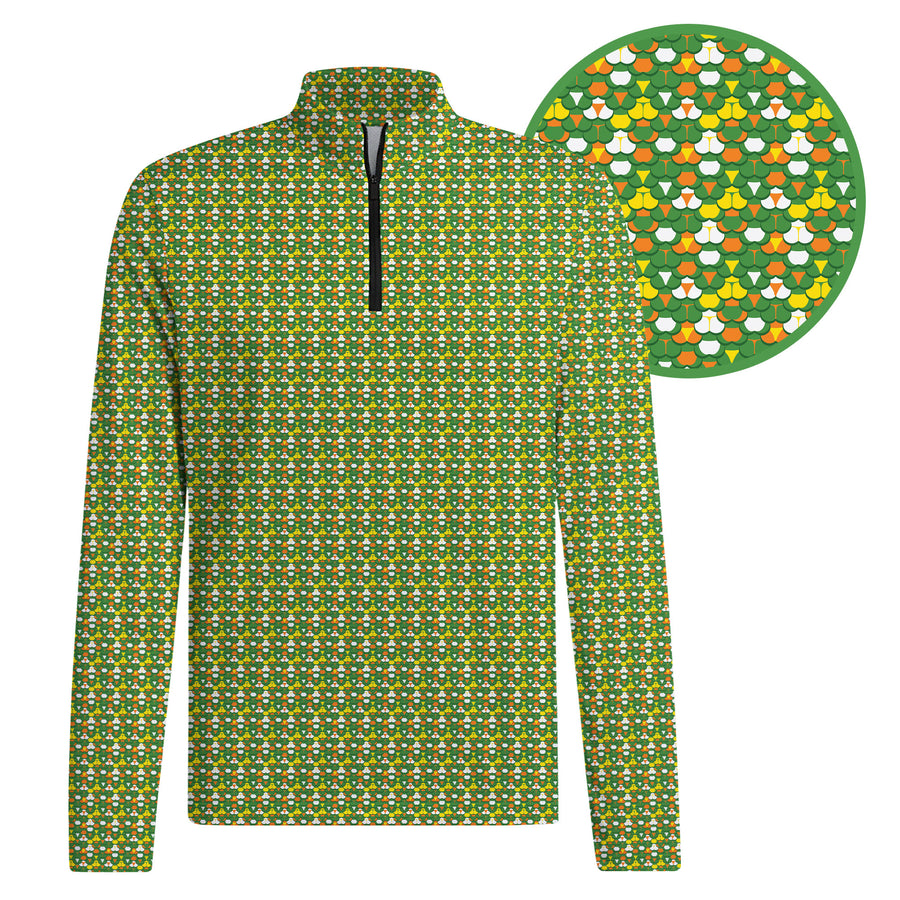 Front preview of Green Cakes Half Zip Pullover with your name