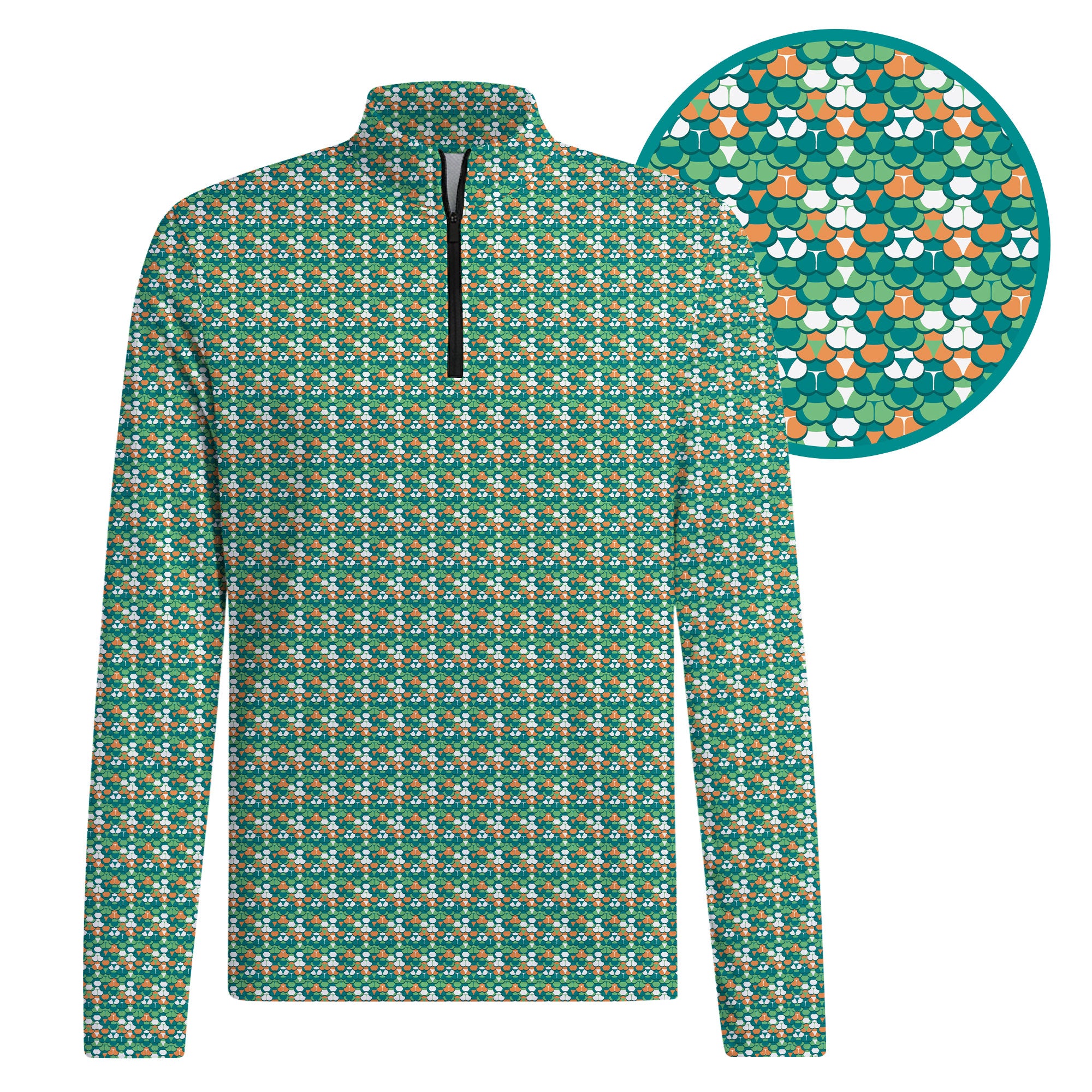 Green Cakes Half Zip Pullover