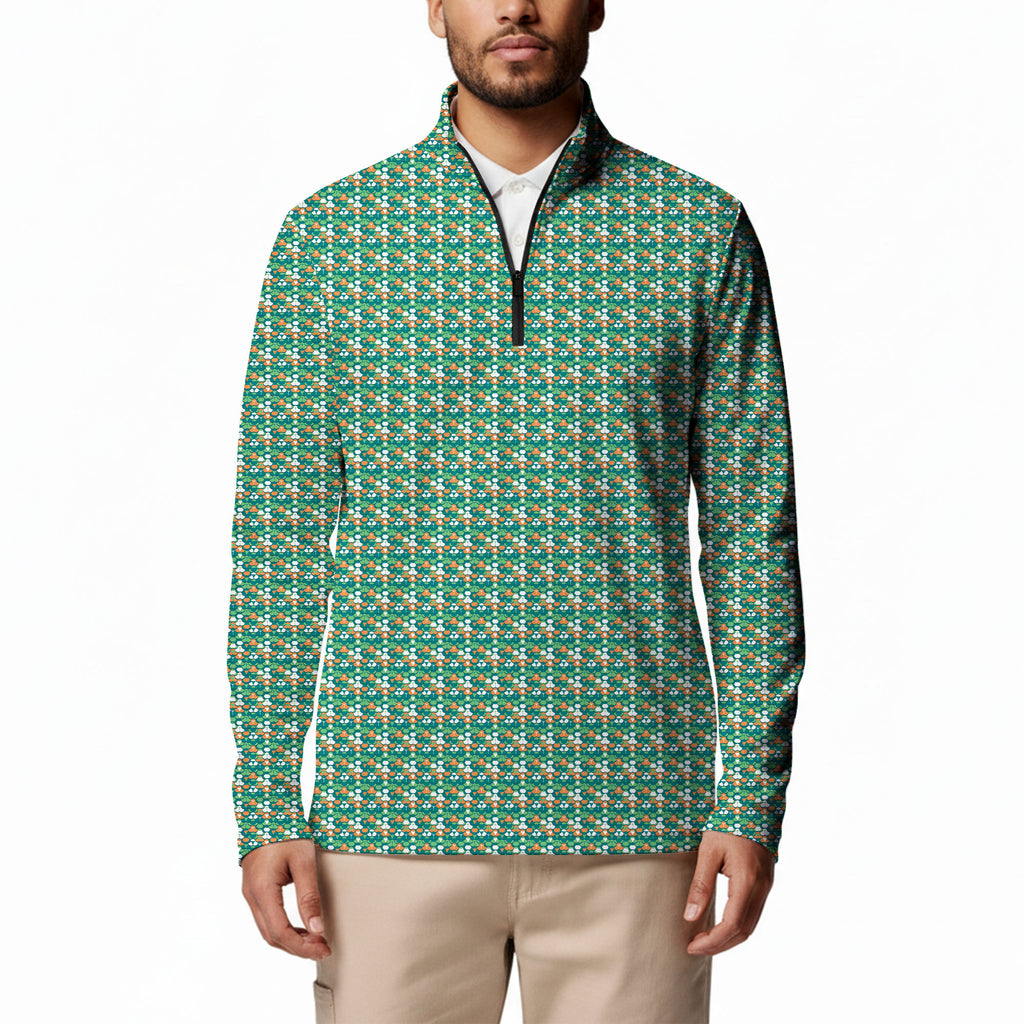 Green Cakes Half Zip Pullover