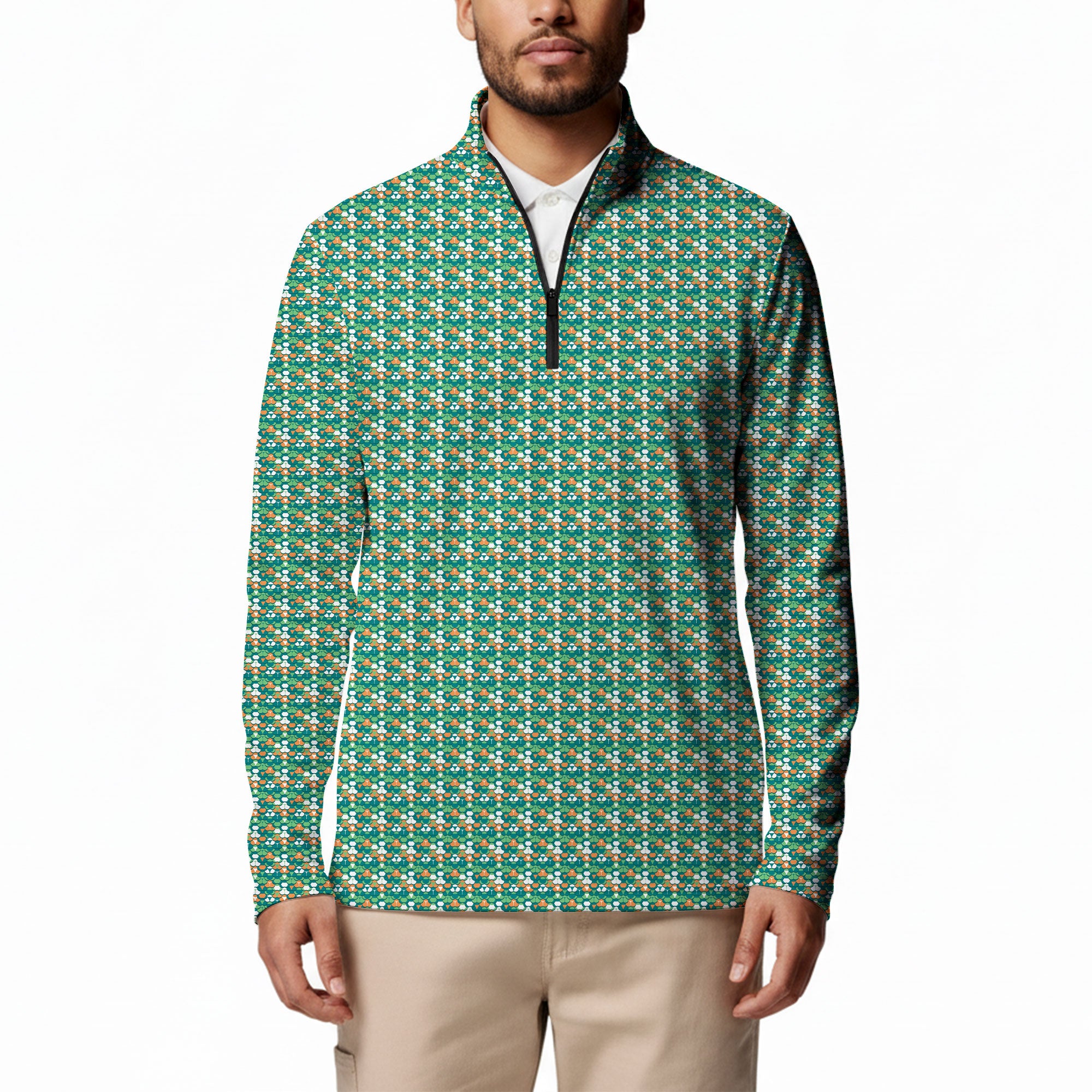 Green Cakes Half Zip Pullover
