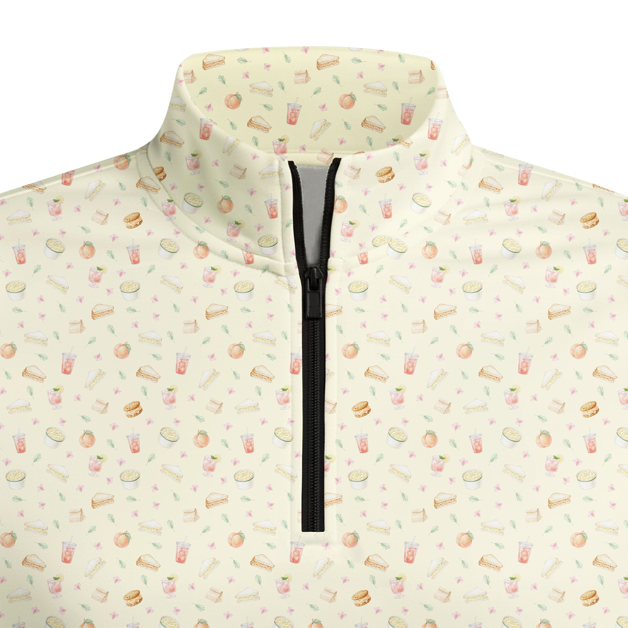 Masters Food-Half Zip Pullover-Gerbera Prints