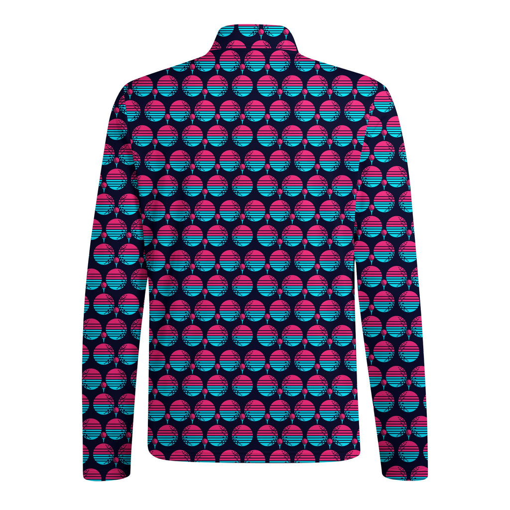 Synthwave Bogey Sun Half Zip Pullover - Back