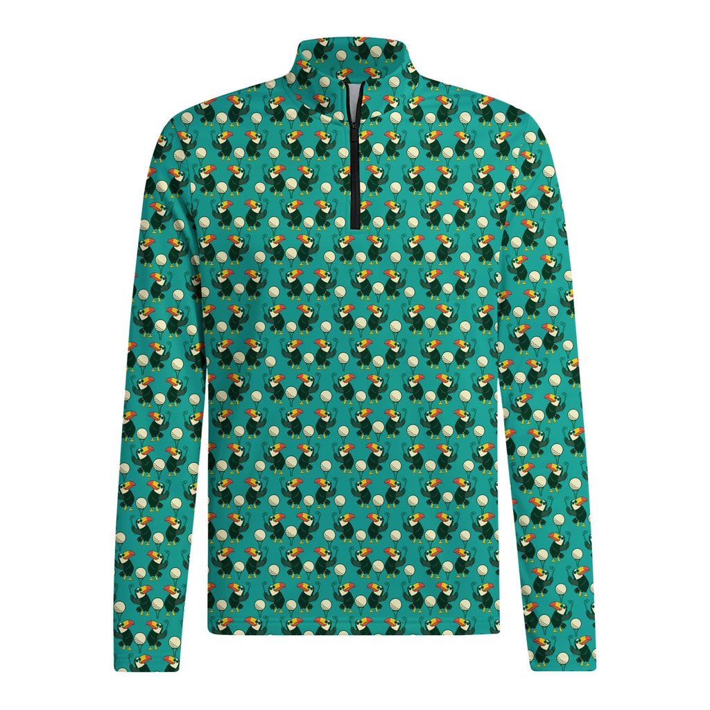 Toucan Tee Time Half Zip Pullover - Front