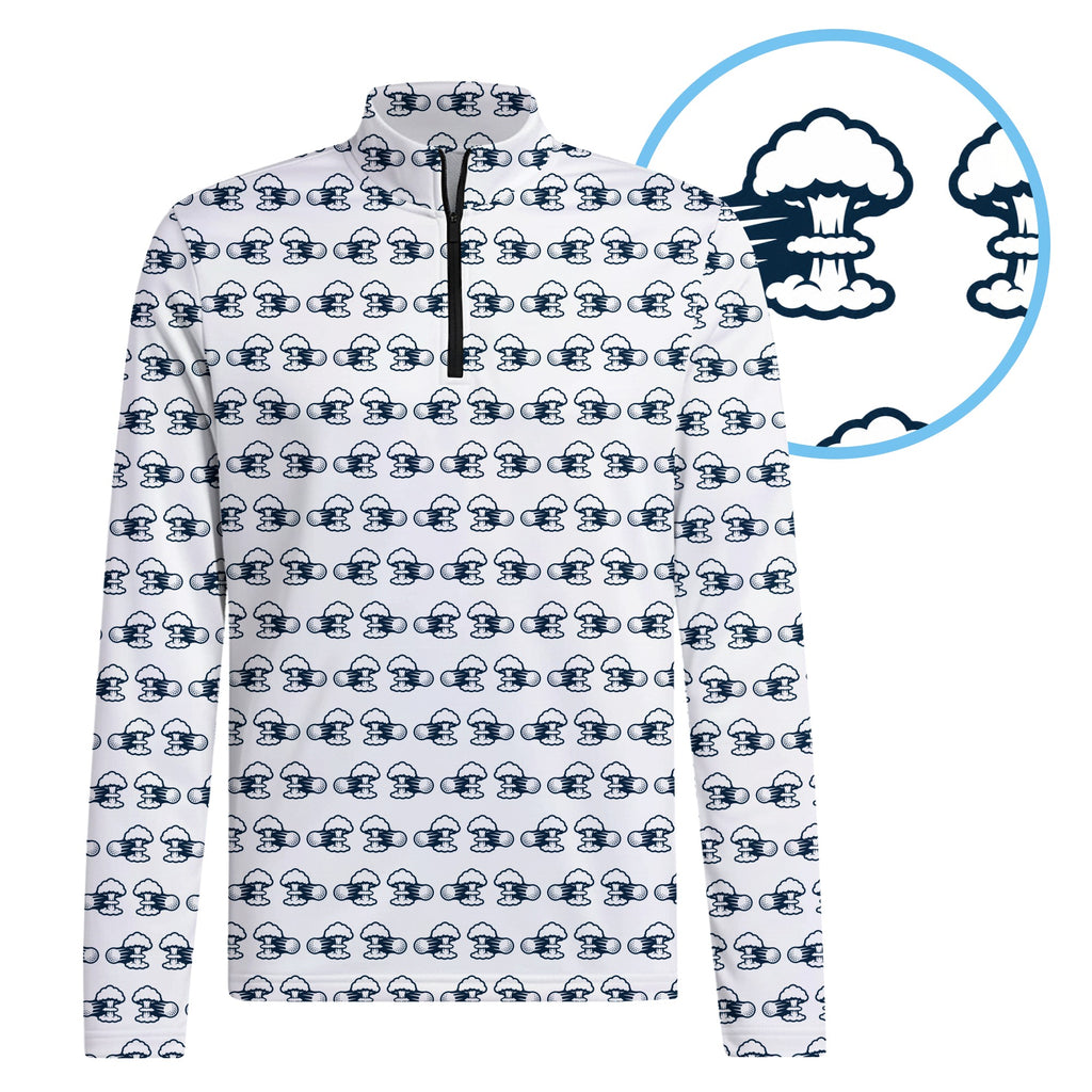 Total Tee Destruction Half Zip Pullover - Detail Close-up