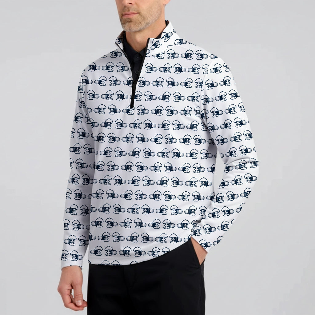 Total Tee Destruction Half Zip Pullover - Model Side
