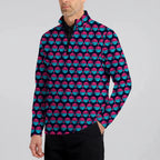 Synthwave Bogey Sun Half Zip Pullover - Model Side